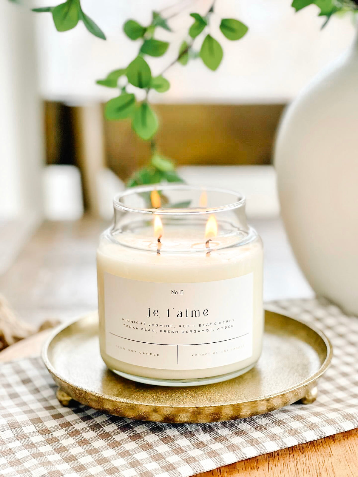 je t'aime 22 oz glass candle