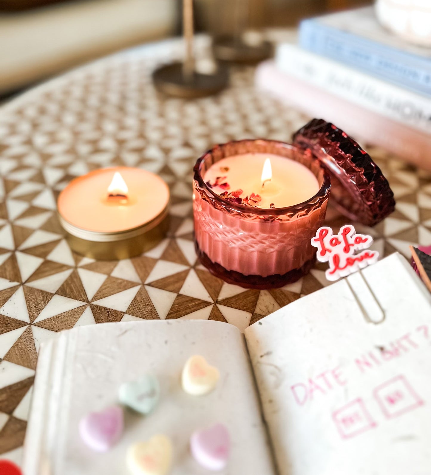 Rose Glass Jar Candle