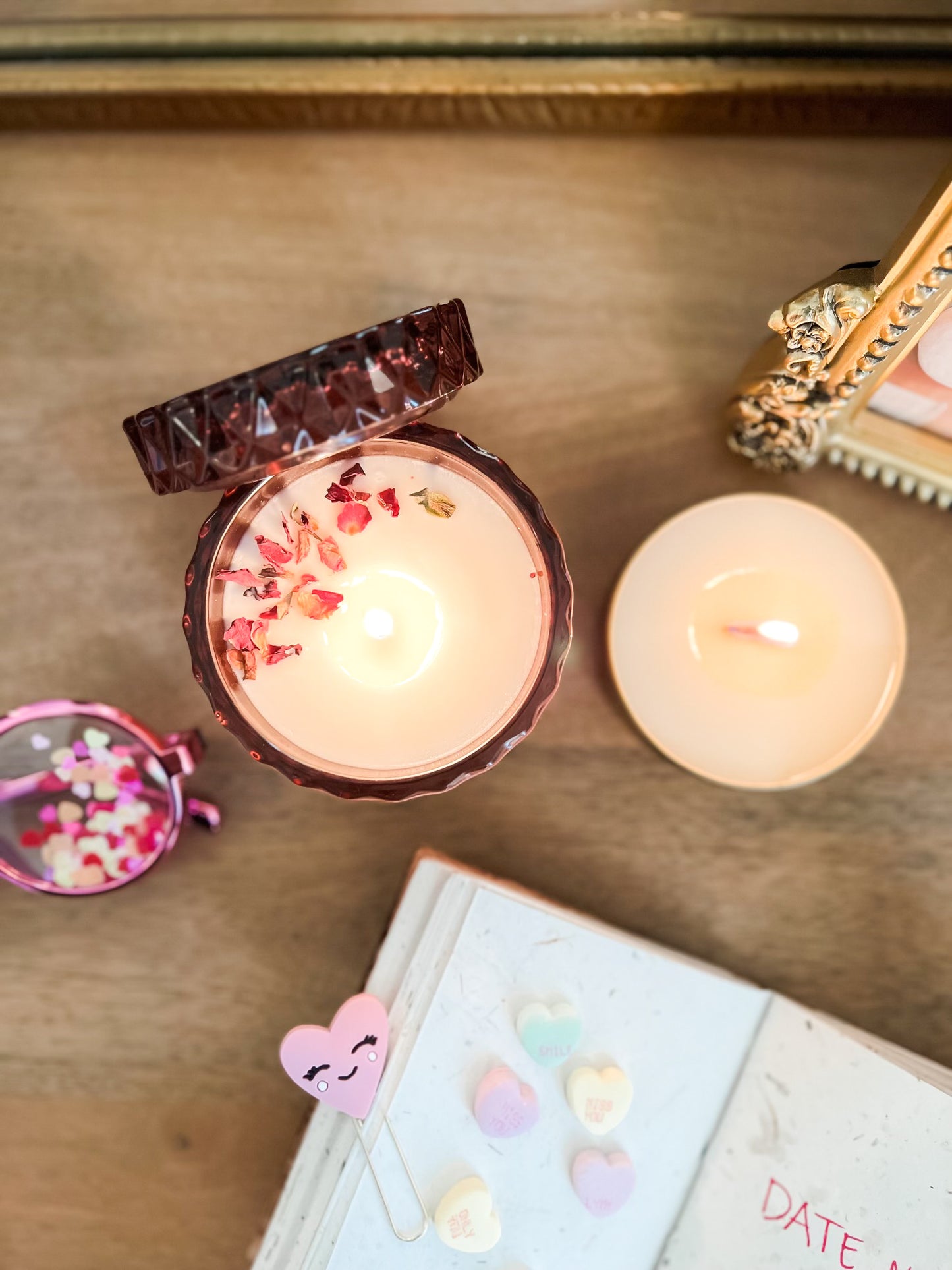 Rose Glass Jar Candle