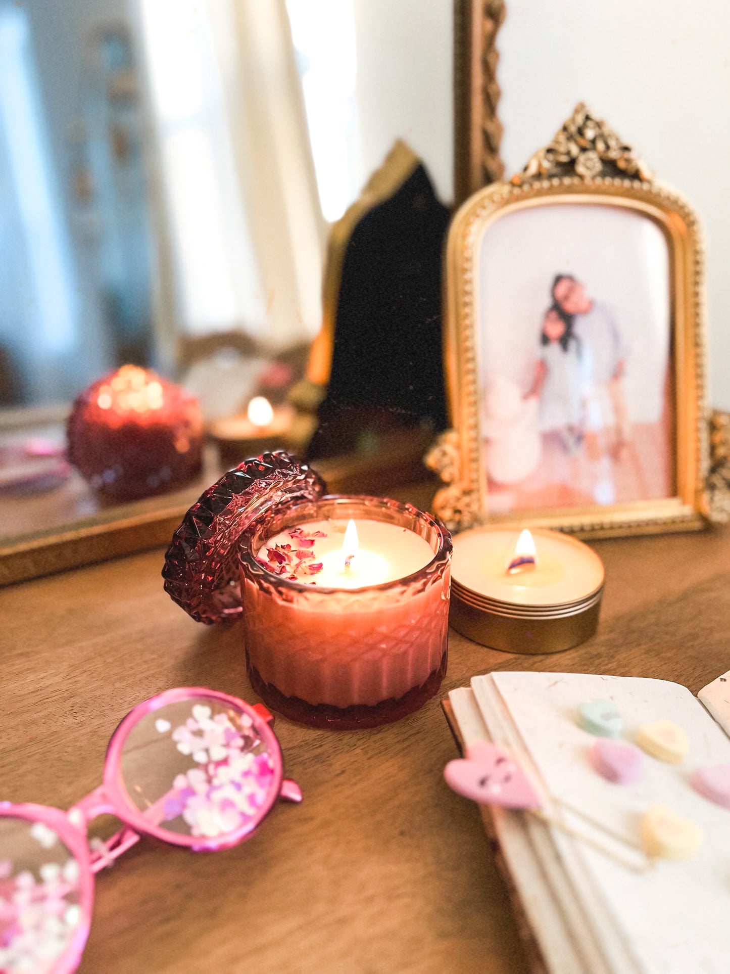 Rose Glass Jar Candle