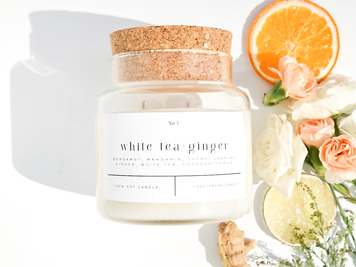 White Tea + Ginger 22 oz Glass Candle