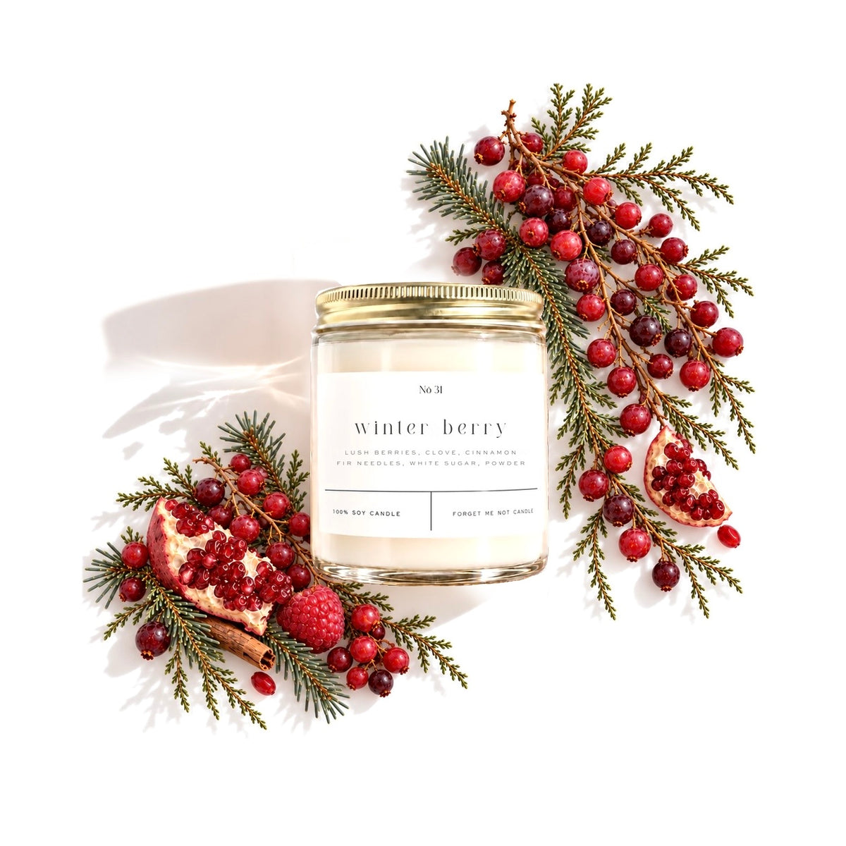 Winter Berry 9 oz Glass Candle