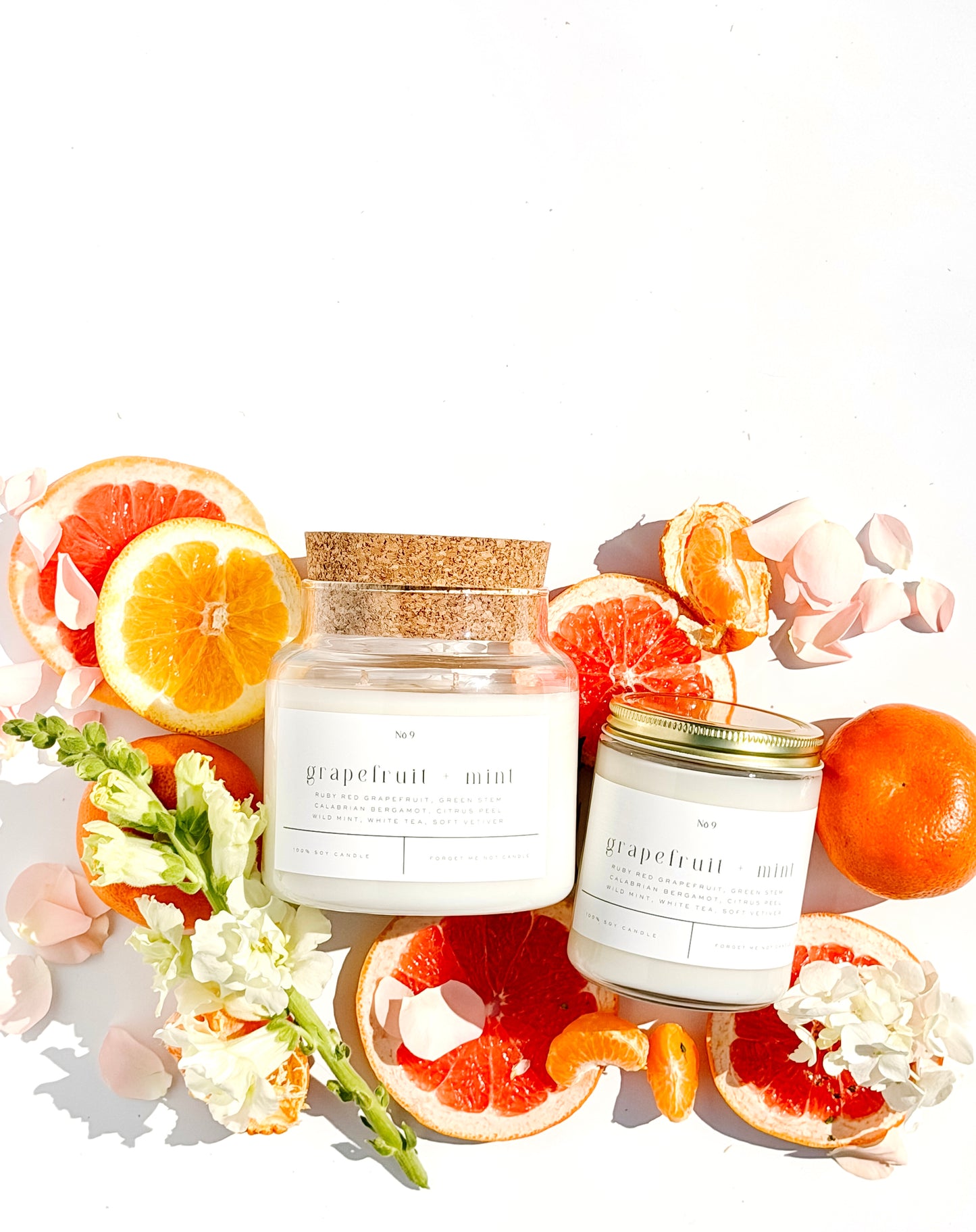 grapefruit + mint 22 oz glass candle