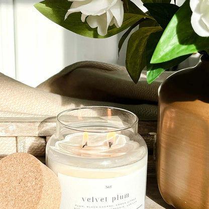 Velvet Plum 22 oz Glass Candle