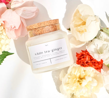 White Tea + Ginger 22 oz Glass Candle