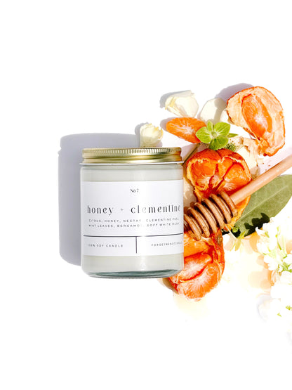 Honey + Clementine 9 oz Glass Candle