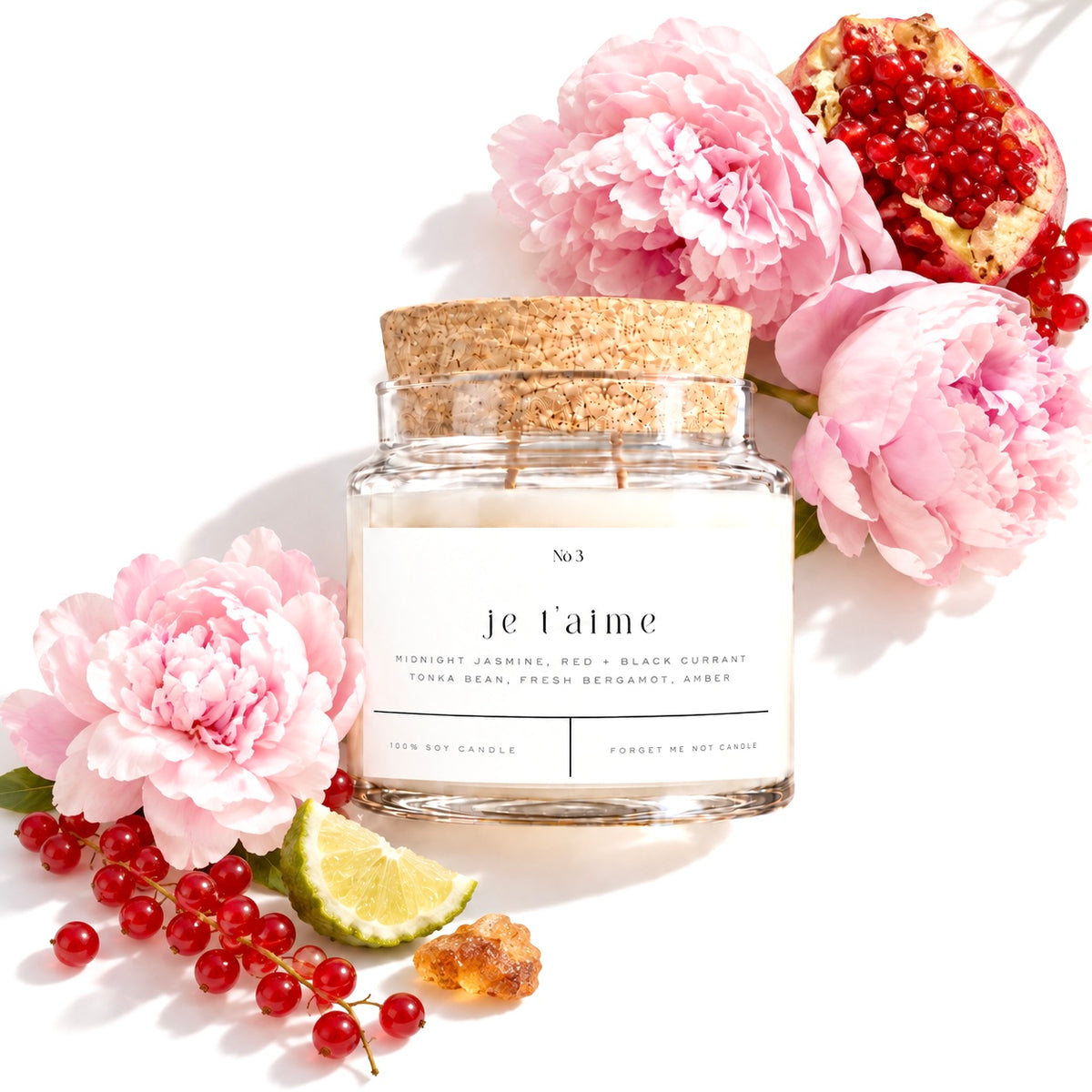 je t'aime 22 oz glass candle