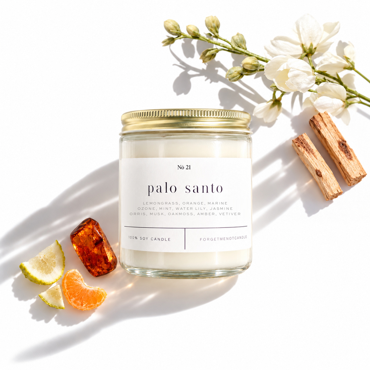palo santo 9oz glass candle