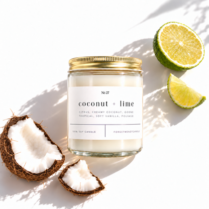 Coconut + Lime 9 oz Glass Candle