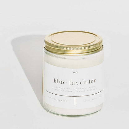 Blue Lavender 9 oz Glass Candle
