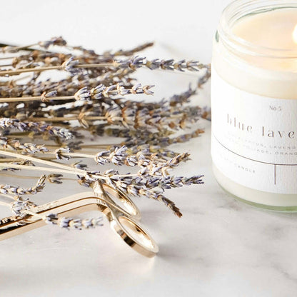 Blue Lavender 9 oz Glass Candle