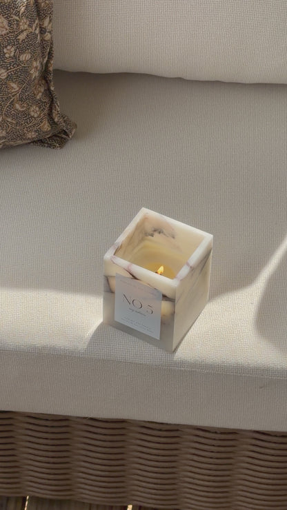 Genuine Calacatta Viola Marble Soy Candle