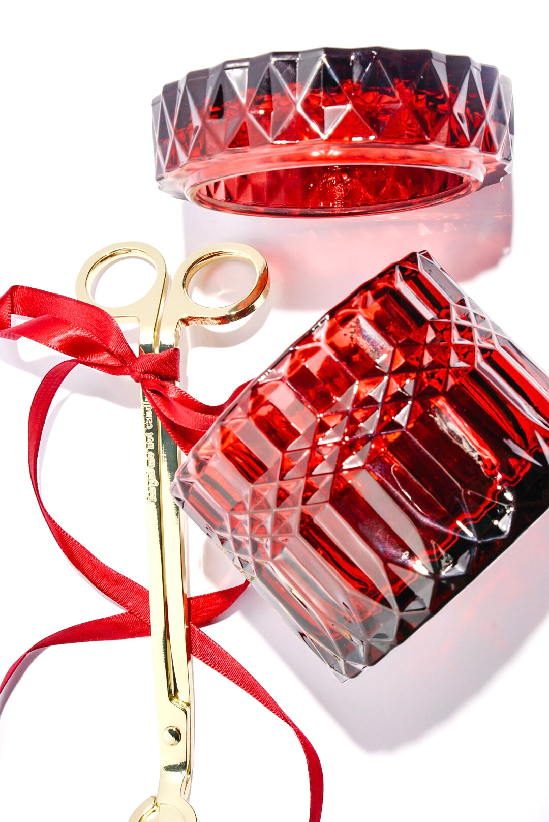 Ruby Red Glass Jar Candle